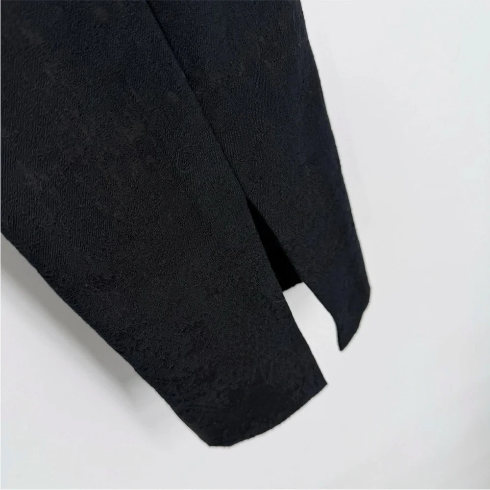 Eileen Fisher Pants Womens Size 10 Black Textured Cotton Blend Side Zip 29in